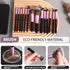 Travel Makeup Brush Set with LED Mirror, Professional and Mini Makeup Brushes Set 14Pcs, Eye Shadows Makeup Set Storage Box (Purplish Black)...
