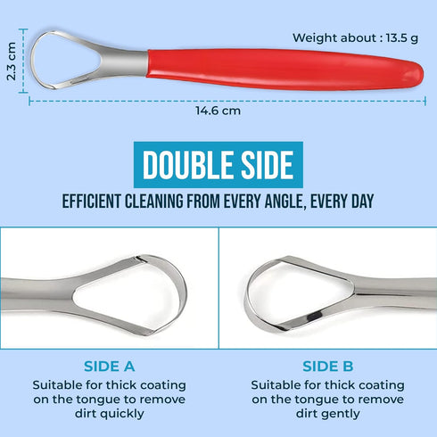 Tongue Cleaner,Tongue Scraper Cure Bad Breath,Tongue Cleaners Stainless Steel,Tongue Scrapers for Adults & Kids Fresher Breath in Seconds by AARAM...