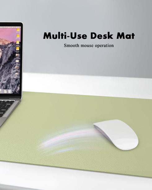 YSAGi Double-Sided Desk Pad, 31.5"x15.7" Leather Desk Mat, Eco Cork Desk Pad Protector,Large Mouse Pad,Waterproof Desk Blotter for Office/Home (Ma...