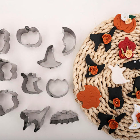 Halloween Polymer Clay Cutters - Winter Clay Cutters for Polymer Clay Jewelry, 11 Shapes Christmas Polymer Clay Molds, Pumpkin Ghost Holiday Clay ...