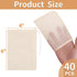 40 Pcs Empty Spice Bags for Cooking Soup, Reusable Tea Bags for Loose Tea, 4x6 In Natural Muslin Drawstring Bag, Small Cheese Cloth Cotton Bag for...
