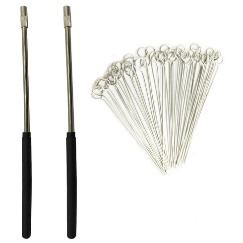 2 PCS Reusable Inoculating Loop Holders with 50pcs 10uL Nichrome Needle Tips Inoculation Loop for Bacterial Tissue Culture...