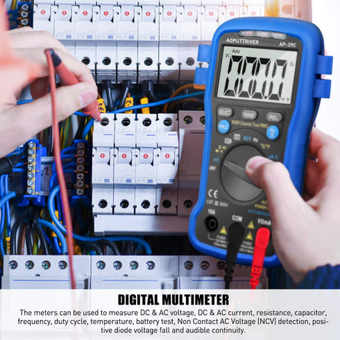 Smart Digital Multimeter, AC DC Voltage Current Meter 6000 Count, Auto Range Multi Tester for Volt Amp Ohm Continuity Cap Resistance Diode/hFE Tes...