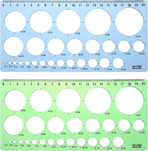 2 Pieces Circle Stencil, Circle Template for Drawing, Plastic Round Drawing Templates, Circle Ruler Drawing Templates for Office and School...