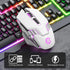 White Bluetooth Mouse, Rechargeable USB Wireless and BT5.0/3.0 Dual Mode Mouse with RGB Light, Side Buttons, 2400 DPI, Ergonomic Cordless Computer...