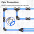 TAILONZ PNEUMATIC Blue Straight Reducing 1/2" Tube OD x 3/8" Tube OD Tube OD Push to Connect Tube Fittings Push Lock PG1/2-3/8 (Pack of 10)...