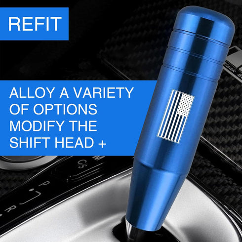 1 PC Gear Stick Shifter Knobs, 5.1 Inches x 1.3 Inches Shift Lever with American Flag Pattern, Universal Automobile Modification Accessories, for ...