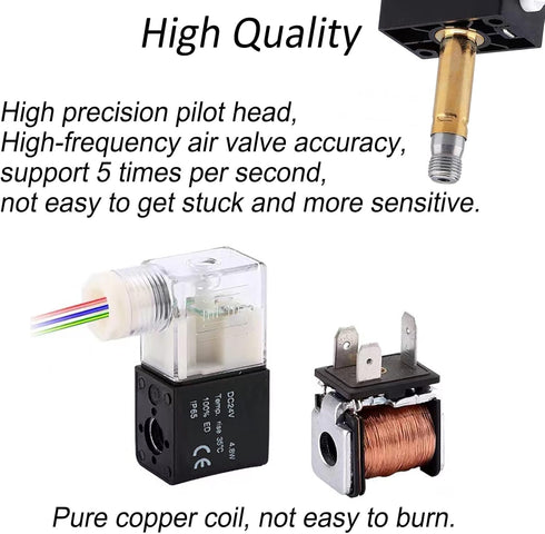 AOMAG Pneumatic 1/4" PT Solenoid Valve 4V210-08 DC 24V Single Coil Pilot-Operated Electric 2 Position 5 Way Connection Type...
