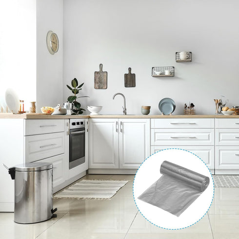 PATIKIL 4 Gallon Trash Bags, 3 Rolls / 60 Counts Thicken Rubbish Bags Portable Small Garbage Bags for Office Bedroom Kitchen, Grey...