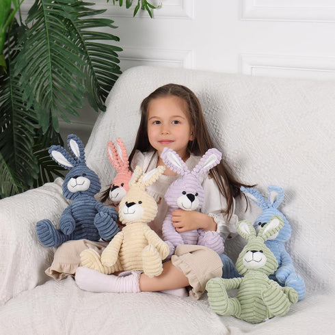 Apricot Lamb Toys Plush Corduroy Rabbit Bunny Stuffed Animal Soft Cuddly Perfect for Child ?Gray Bunny,8.5 Inches...