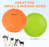 PrimePets Dog Frisbees, 2 Pack, 7 Inch Dog Flying Disc, Durable Dog Toys, Nature Rubber Floating Flying Saucer for Water Pool Beach, Orange and Gr...