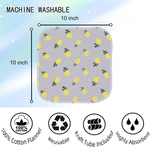 Paperless Towels Roll Washable Cotton Cloth, Reusable Paper Towels - 25 Pack with Durable Cardboard Roll - 10" X 10" Zero Waste Reusable Napkins E...
