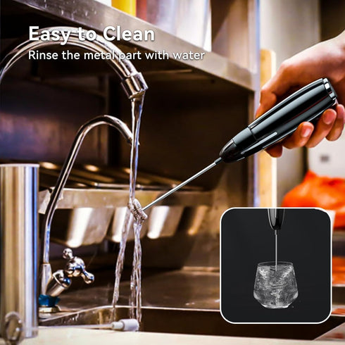 Milk Frother Handheld, Kitchen Powerful Electric Foam Maker with Stand, Battery Powered Foamer Blender Drink Mixer for Coffee Latte Cappuccino Hot...