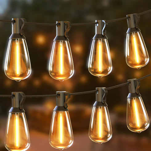 Woolmug 6 Pack Edison LED Shatterproof Waterproof Bulbs, Dimmable E12 Replacement Bulbs for ST38 String Lights, 2700K Warm White, Energy Efficient...