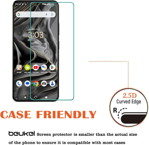 beukei (3 Pack) Compatible for NUU A25 Screen Protector Tempered Glass, Touch Sensitive,Case Friendly, 9H Hardness...