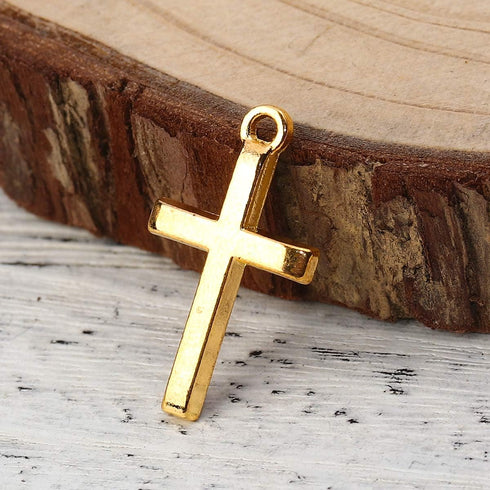 JGFinds Cross Crucifix Charm Pendants - 150 Pack (50 of each), 1 Inch x 1/2 Inch, Antiqued Silver/Bronze/Gold Tone, DIY Jewelry Making Supplies...