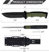 Dispatch Tactical Fixed Blade Knife with Sheath and Clip, 9 Inch Survival Hunting Knives with Non-Slip Handle for Outdoor Camping, Hiking, Bushcra...