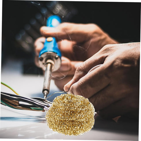 10pcs cleaning sponge soldering tip cleaner tip cleaner sponge iron nozzle clean ball soldering tip ball brass tip cleaner copper copper ball Abso...