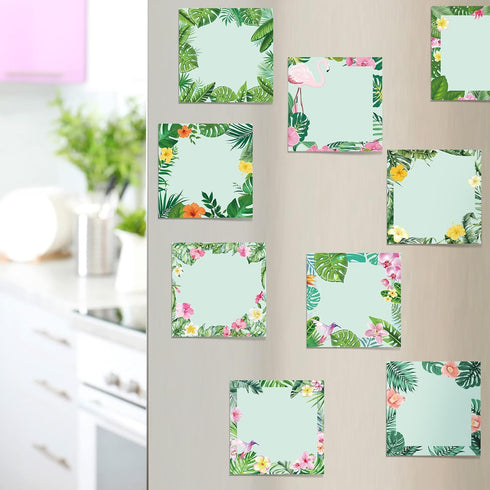 450 Sheets Tropical Palm Sticky Notes Luau Party Favor Hawaiian Fun Notepad Summer Themed Beach Memo Pad Self Adhesive 2.9" Mini Sticky Note for T...