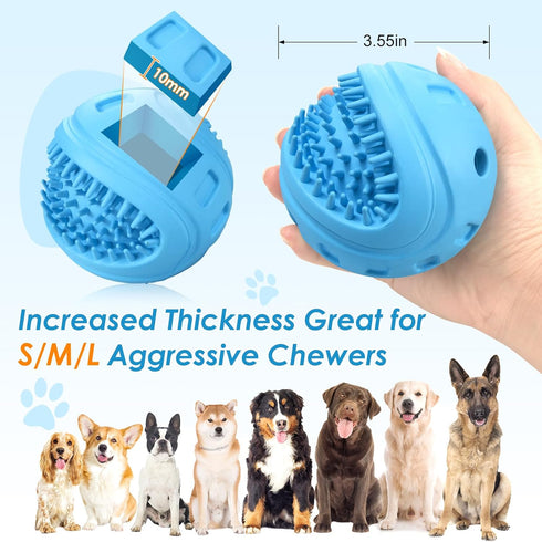 Indestructible Squeaky Dog Balls Dog Toys for Aggressive Chewers Large Medium Breed, Tough Dog Chew Toys for Aggressive Chewers,Interactive Squeak...
