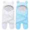 2 Pack Sherpa Baby Swaddle Blanket - Aquamarine and White...