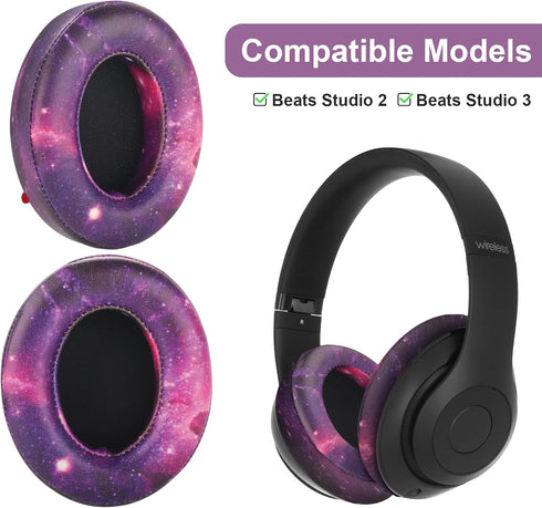 Studio 3 Ear Pads Cushions Replacement Earpads Compatible with Beats Studio 2 & Studio 3 Wired & Wireless Headphones, Ear Cushions Memory Foam Ear...