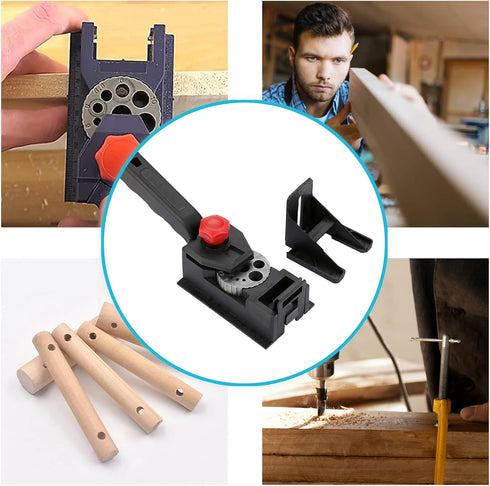 Drilling, 3-12mm Wood Dowel Straight Hole Adiustable Woodworking Drill Hole Jig, Dowel Hole,Woodworking Carpentry Positioner Locator Tool for Both...