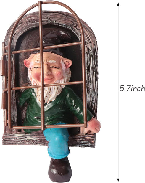 Garden Outdoor Decor, Gnome Statue Elf Out The Door Tree Hugger, Garden Lawn Decor Gnome Peeker Yard Art unimaginable Tree Sculpture Garden Decora...
