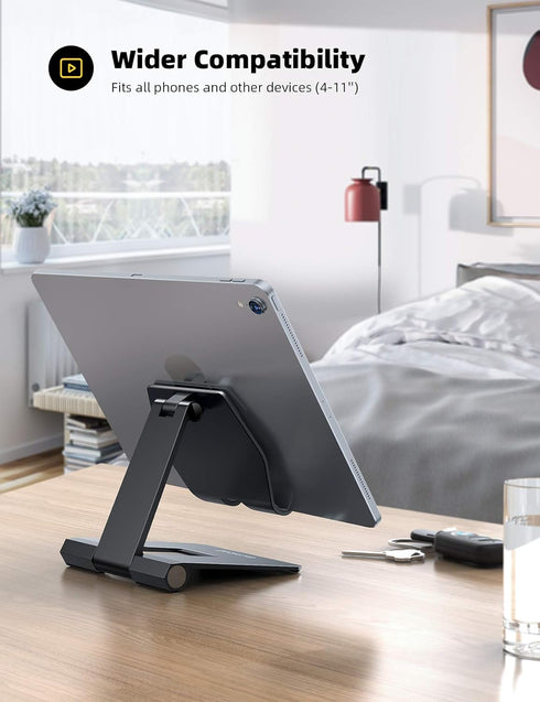Lamicall ???????? ???????????????? Super Stable Cell Phone Stand for Desk - Foldable Portable Desktop Phone Holder, Compatible for iPhone 15 14 13...