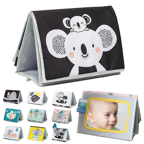 Taf Toys Tummy Time Toys High Contrast Baby Book. Fun, Interactive Crinkle Books for Babies with Mirror & Soft Koala Teether - Baby Tummy Time Boo...