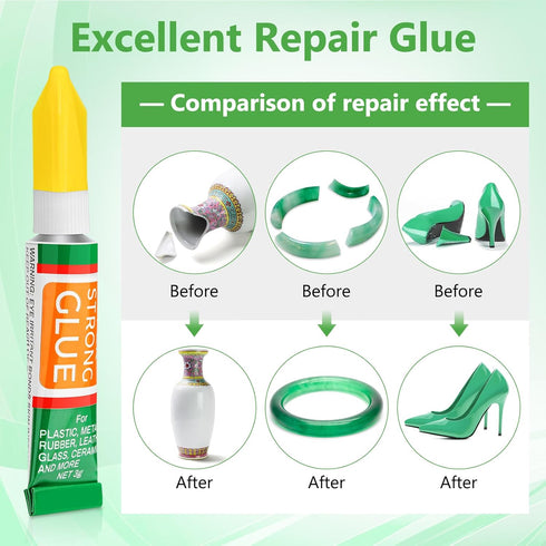 36 X 3G Super Strong Glue Fast Drying Liquid, Premium Super Glue Kit with Anti Clog Caps Thick Viscosity Cyanoacrylate Glue for Plastic, Metal, Pl...