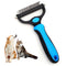 Dog Brush for Shedding, Pet Grooming Brush, Cat Deshedding Brush Tool, Double Sided Shedding and Dematting Undercoat Rake Comb for Dogs & Cats (bi...