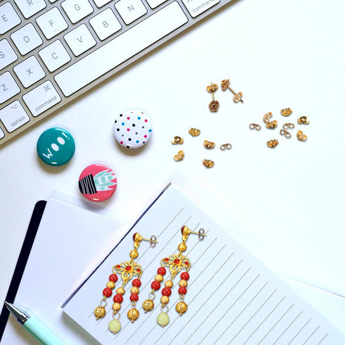 SANNIX 30pcs/15 Pairs Gold Plated Earring Backs Yellow Replacement Secure Ear Lockings...