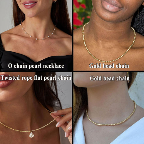 Gold Pearl Necklace?Layered Gold Choker Necklaces for Women Pearl Pendant Necklaces Stackable Stacked Stacking Layering Dainty Gold Necklace Pearl...