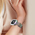 Magnetic Band with Bling Case Women Compatible with Apple Watch 45mm Crown Stainless Steel Strap Dressy Milanese Loop Protective Cover for iWatch ...