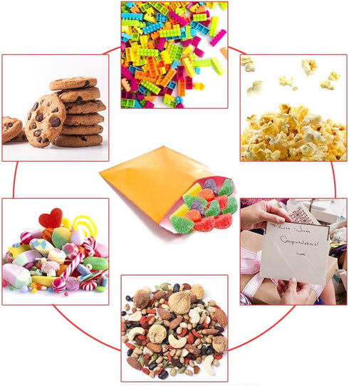 AZOWA 100 CT Small Paper Treat Sacks Orange 5 x 7 In Candy Buffet Bags for Party...