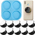 Phone Grip Mold 4 Circle Shape Epoxy Resin on Top Phone Grip Mold with 10 Pieces Blank Sublimation Holders Circle Silicone Molds for DIY Design(Bl...