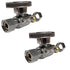(2Pc) EZ-Fluid Plumbing Straight Angle Stop Valve 3/8-Inch O.D Female Compression x 3/8-Inch O.D Male Comp.Lead-Free Brass Quarter Turn Water Shut...