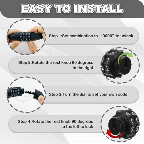 Bike Lock Cable, Bike Accessories, Bike Locks Heavy Duty Anti Theft, Combination Cable Lock for Outdoor Equipment, Black (2Ps, 1Ft, Reset Combo)...