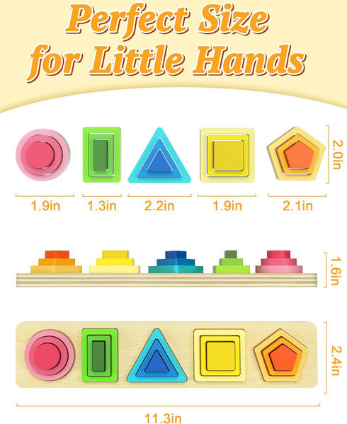 Montessori Toys for 1 2 Year Old Boys Girls, Shape Sorter Wooden Toys for Toddlers 1-3, Toddler Toys age 1-2, 1 2 Year Old Boy Girl Birthday Gifts...
