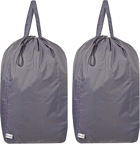 Washable Travel Laundry Bag with Handles and Drawstring (2 Pack), Heavy Duty Large Enough to Hold 3 Loads of Laundry, Fit a Laundry Basket or Clot...