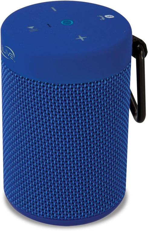 iLive Electronics Waterproof Fabric Wireless Speaker, 2.56 x 2.56 x 3.4 Inches, Built-in Rechargeable Battery, Blue (ISBW108BU)...