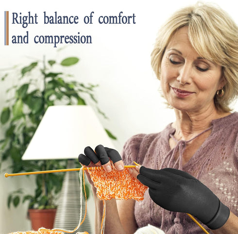 Copper Arthritis Compression Gloves Women Men Relieve Hand Pain Swelling and Carpal Tunnel Fingerless for Typing, Support for Joints, Large...