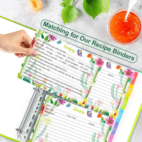 80 Pack Recipe Cards, 5 x 7 inch Cooking Recipe Cards for Recipe Binder, Double-sided Recipe Cards with Lines for Weddings, Bridal Shower, Christm...