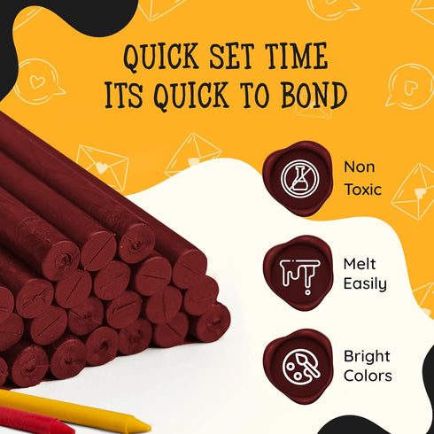 Artellius Premium Sealing Wax Sticks (Bulk 30 Pack) Wax Seal Glue Gun Sticks, Envelope Seal Wax for Stamp Seals - Perfect Wax Seal Sticks for Craf...
