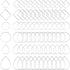 Ximalun 120Pcs Earring Hoops for Jewelry Making,Earring Finding Hypoallergenic Earrings Beading Hoop Bulk Open Bezel Pendant Frame Teardrop Square...