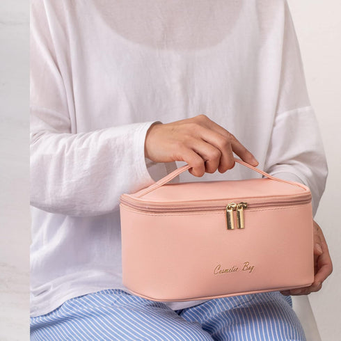 KITENROM Preppy Makeup Bag Small Cosmetic Bags for Women Little Pouch Toiletry Organizer Case(Root Pink)...