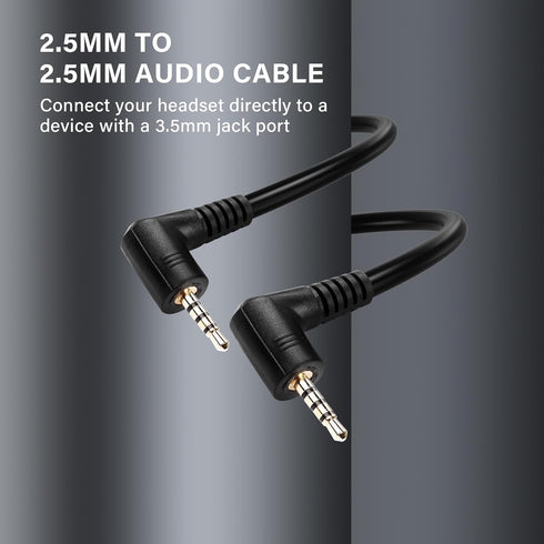PNGKNYOCN 2.5mm Audio Aux Cable?90 Degree 2.5mm TRRS Male to 2.5mm TRRS Male Double Angled Stereo Headset Headphone Jack Connector Cable?0.3M?...