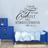 Inspirational Wall Decor Quotes Stickers–I Can Do All Things Through Christ Who Strengthens Me– Decor for Living Room Bedroom Classroom Playroom N...