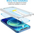 JETech One Touch Install Screen Protector for iPhone 12/12 Pro 6.1-Inch, Full Coverage Tempered Glass Film, Auto Alignment Tool Kit, HD Clear, 2-P...